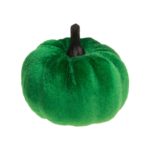 FETESETOCCASIONS-HALLOWEEN-DECODETABLE-CITROUILLE-MINI-VELOURS-VERTE