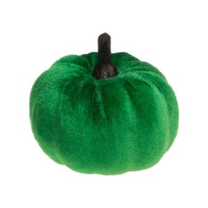 FETESETOCCASIONS-HALLOWEEN-DECODETABLE-CITROUILLE-MINI-VELOURS-VERTE
