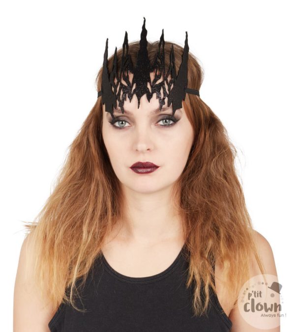 FETESETOCCASIONS-HALLOWEEN-ACCESSOIRESCHEVEUX-COURONNE-NOIR-MALEFIQUE