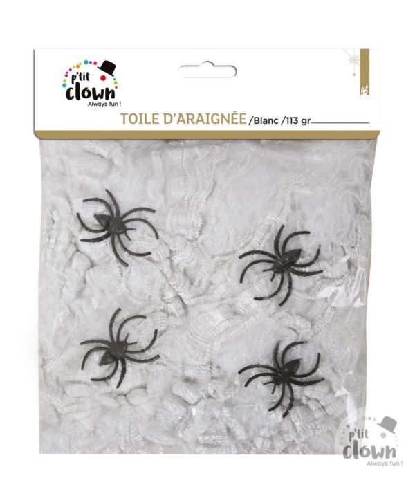 FETESETOCCASIONS-HALLOWEEN-DECODESALLE-TOILE-ARAIGNEE-113GR-4ARAIGNEES