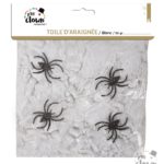 FETESETOCCASIONS-HALLOWEEN-DECODESALLE-TOILE-ARAIGNEE-56GR-4ARAIGNEES