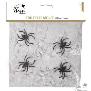FETESETOCCASIONS-HALLOWEEN-DECODESALLE-TOILE-ARAIGNEE-56GR-4ARAIGNEES
