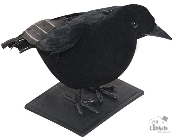 FETESETOCCASIONS-HALLOWEEN-DECODETABLE-CORBEAU-PLUMES-NOIR
