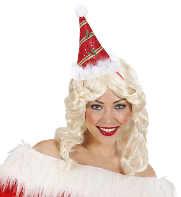 ARTICLES DE FETE-ACCESSOIRES NOEL-SERRE-TETE MINI CHAPEAU PERE NOEL-SERRE TETE NOEL