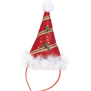 ARTICLES DE FETE-ACCESSOIRES NOEL-SERRE-TETE MINI CHAPEAU PERE NOEL-SERRE TETE NOEL