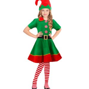 ARTICLES DE FETE-DEGUISEMENT-DEGUISEMENT NOEL-DEGUISEMENT ENFANT-DEGUISEMENT LUTIN FILLE