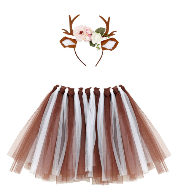 ARTICLES DE FETE-KIT RENNE-DEGUISEMENT RENNE-CORNE DE RENNE-SERRE TETE RENNE-TUTU RENNE