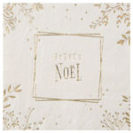 FETESETOCCASIONS-NOEL-DECORATIONDETABLE-SERVIETTES-FEUILLESDHIVER-IVOIRE