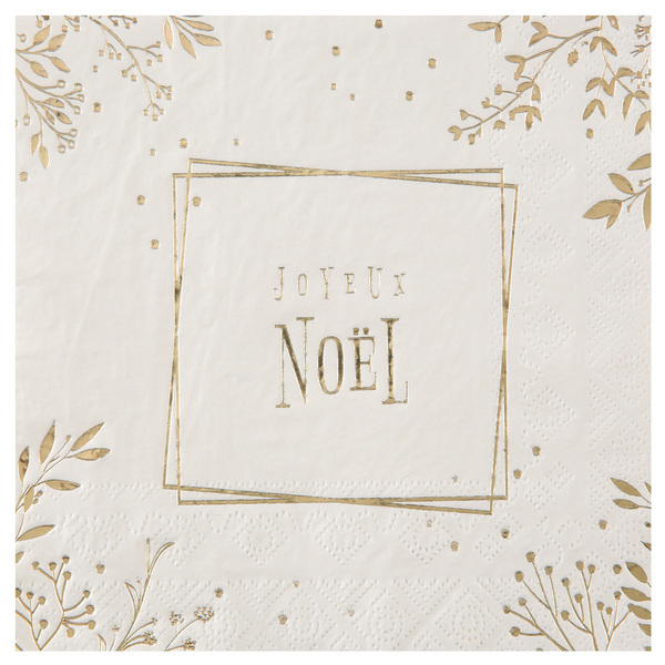FETESETOCCASIONS-NOEL-DECORATIONDETABLE-SERVIETTES-FEUILLESDHIVER-IVOIRE