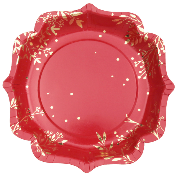 FETESETOCCASIONS-NOEL-VAISSELLES-ASSIETTES-FEUILLESDHIVER-ROUGE