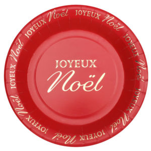 FETESETOCCASIONS-NOEL-VAISSELLES-ASSIETTES-ROUGE-JOYEUXNOEL