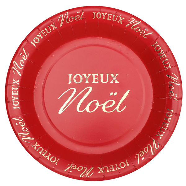 FETESETOCCASIONS-NOEL-VAISSELLES-ASSIETTES-ROUGE-JOYEUXNOEL