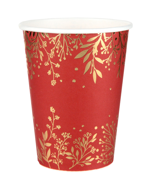 FETESETOCCASIONS-NOEL-VAISSELLES-GOBELETS-FEUILLESDHIVER-ROUGE