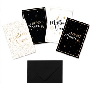 FETESETOCCASIONS-NOUVELAN-ACCESSOIRESBONNEANNEE-4CARTESETENVELOPPES