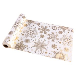 chemin-de-table-velours-blanc-feerie-flocons-impression-or-28cm-x-3m