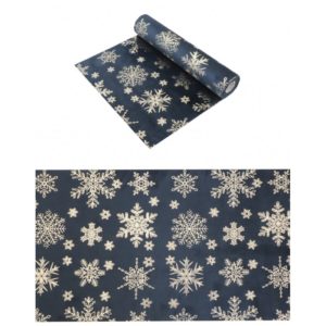 chemin-de-table-velours-snowflake-bleu-fonce-or-metal-28cm-x-3m
