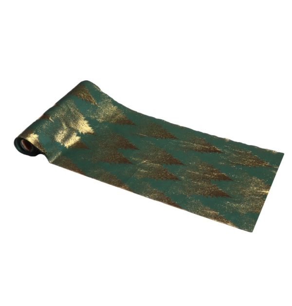chemin-de-table-velours-vert-tree-spirit-impression-or-28cm-x-3m