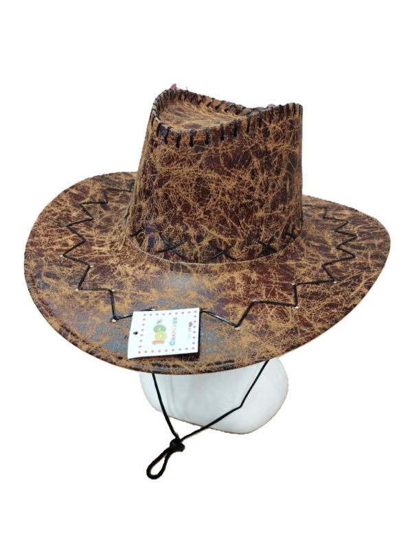 ACCESSOIRESDECOWBOY-CHAPEAUX-MARRON-SIMILICUIR