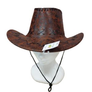 ACCESSOIRESDECOWBOY-CHAPEAUX-MARRONFONCE-SIMILICUIR