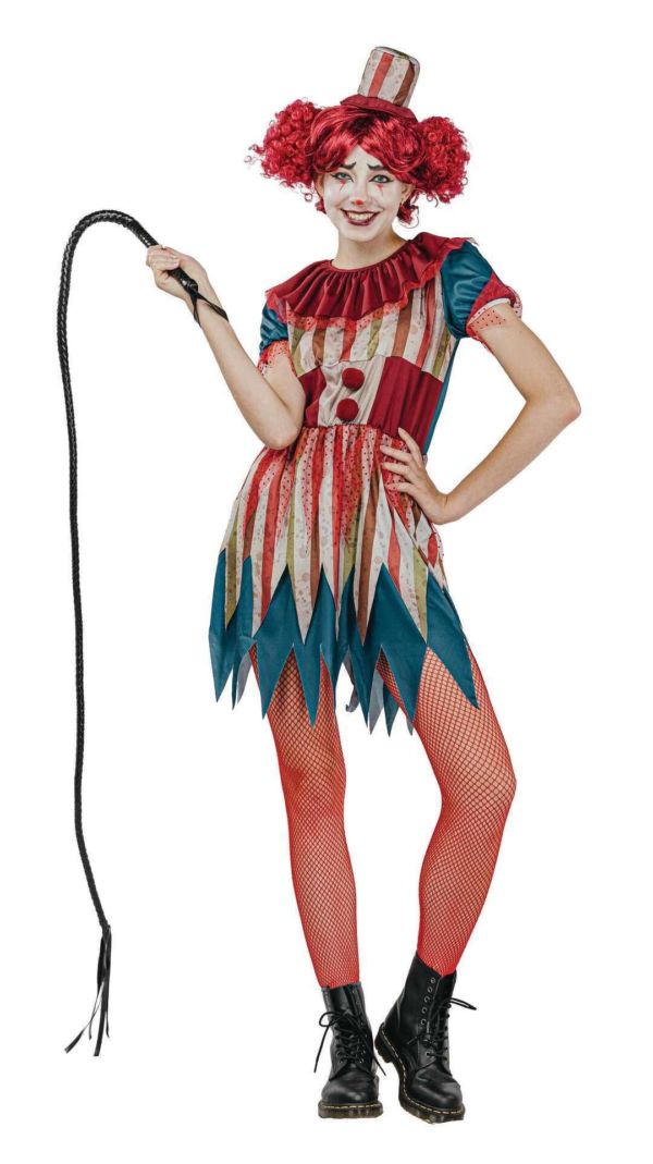 FETESETOCCASIONS-HALLOWEEN-DEGUISEMENT-ADULTE-FEMME-CLOWN-VINTAGE