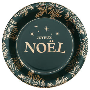 FETESETOCCASIONS-NOEL-ASSIETTES-FEUILLEDOR-VERTE