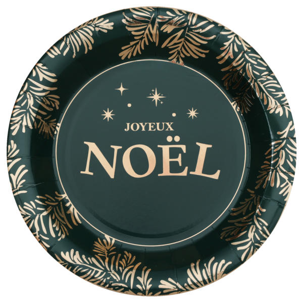 FETESETOCCASIONS-NOEL-ASSIETTES-FEUILLEDOR-VERTE