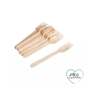 24 fourchettes en bois 15,5cm