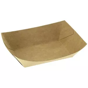 1000 Barquettes rectangulaire carton kraft brun 350ml ingraissable