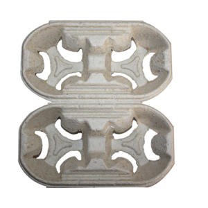 Porte gobelets en cellulose pour 4 gobelets sécable pour 2x2 gobelets 200x210mm H40mm – Image 1