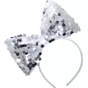 ACCESSOIRESDEFETES-ACCESSOIRESANNES80-SERRETETE-NOEUD-PAILLETTE-ARGENT