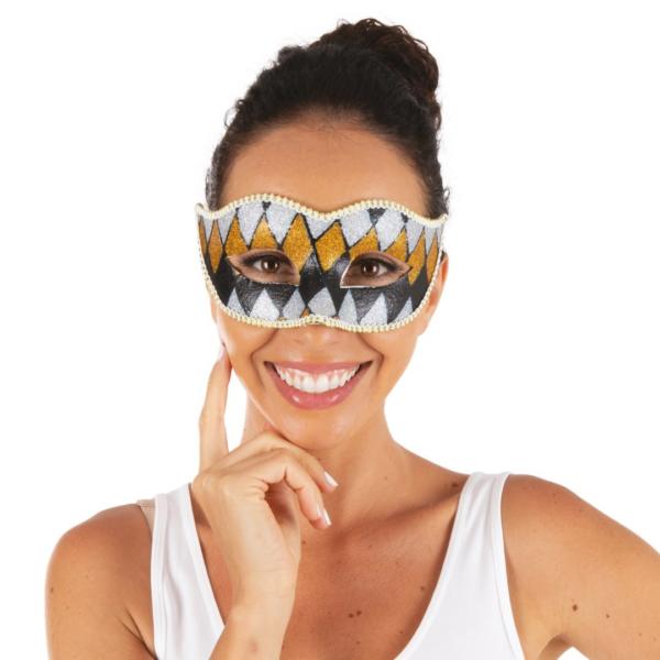 ACCESSOIRESDEFETES-MASQUES-ADULTE-LOUP-VENITIEN-ARLEQUIN-GRIS-OR-NOIR