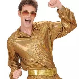 DEGUISEMENT-ADULTE-ANNEES70-CHEMISE-DOREE-HOLOGRAPHIQUE-PORTER