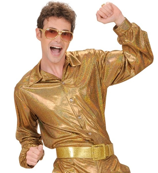DEGUISEMENT-ADULTE-ANNEES70-CHEMISE-DOREE-HOLOGRAPHIQUE-PORTER