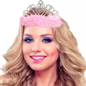 ACCESSOIRESDEFETES-ACCESSOIRESDEPRINCESSE-ADULTE-TIARE-PELUCHE-ROSE