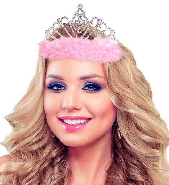 ACCESSOIRESDEFETES-ACCESSOIRESDEPRINCESSE-ADULTE-TIARE-PELUCHE-ROSE