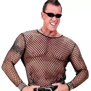 ACCESSOIRESDEFETES-PUNK-TSHIRT-RESILLE-ADULTE-NOIR