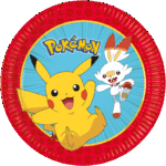 ANNIVERSAIREENFANT-POKEMON-ASSIETTES-CARTON-23CM