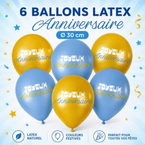 6 Ballons Anniversaire Lemon