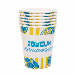 6 Gobelets Anniversaire Lemon
