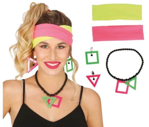 ACCESSOIRESDEFETES-ANNEES80-FLUO-SET-5PIECES-MULTI