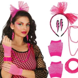ACCESSOIRESDEFETES-ANNEES80-FLUO-SET-ROSE